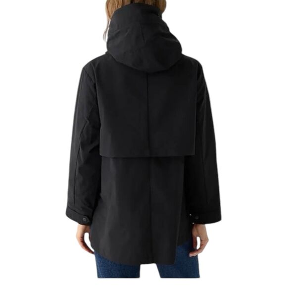 J Crew Rain Jacket XXL Tall Perfect Black Hooded Water Resistant Travel - Picture 12 of 16